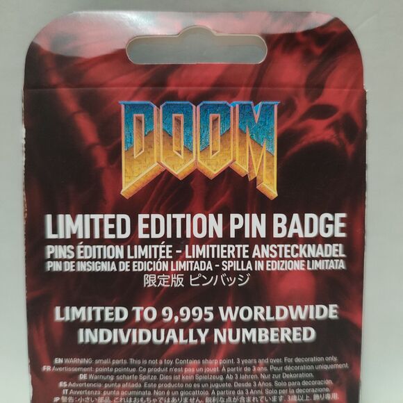 Doom Floppy Disk Limited Edition Enamel Pin Official Bethesda Collectible Badge - Picture 2 of 3